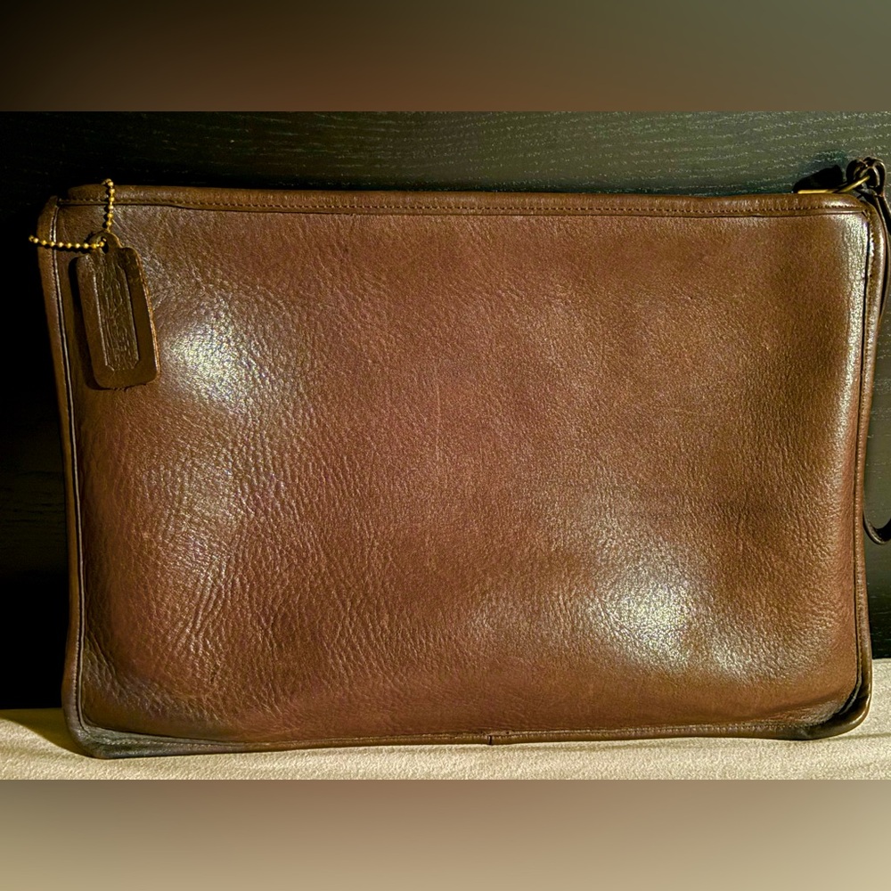 VTG 70s Coach Bonnie Cashin Leather Portfolio Slim Clutch 9555 Tabac Talon.
